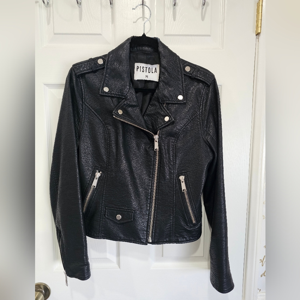 Pistola Black PU Leather Jacket for Women Medium - Picture 1 of 16